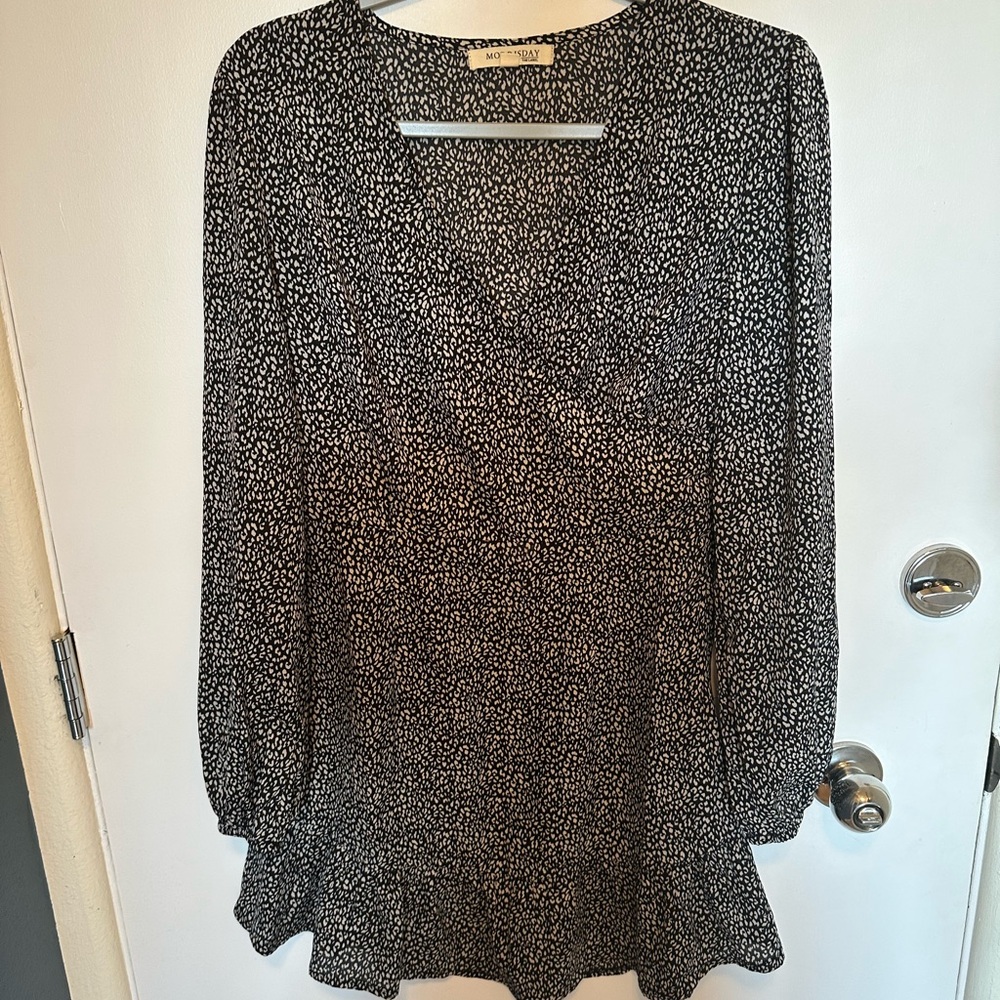 Black and White Patterned Dress
